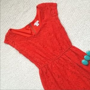 Xhilaration Tangerine Lace Mini Dress. XS